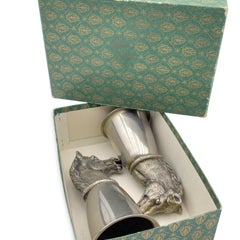 Gucci Vintage Silver Plated Metal Set of 2 Horse Head Cup