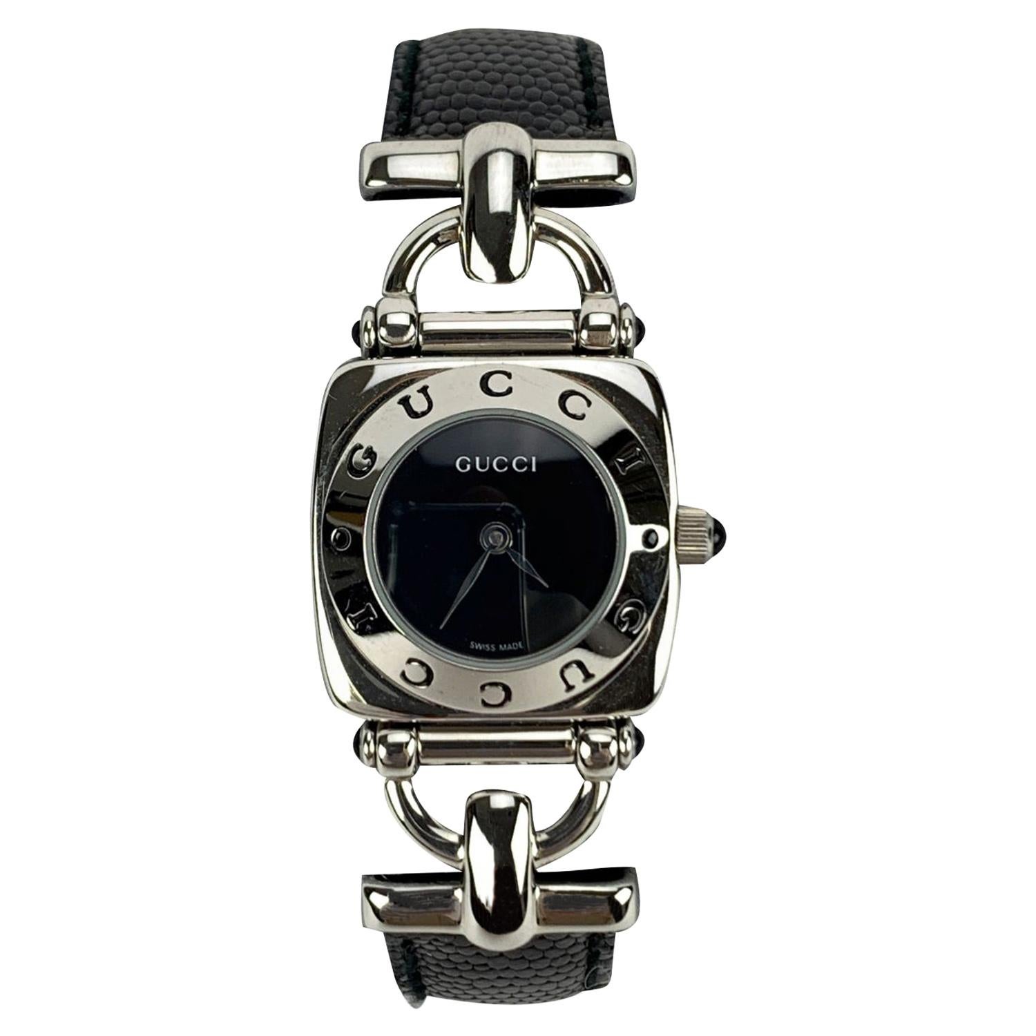 Gucci Vintage Silver Stainless Steel Mod 6300 L Wrist Watch For Sale at  1stDibs | gucci 6300l watch
