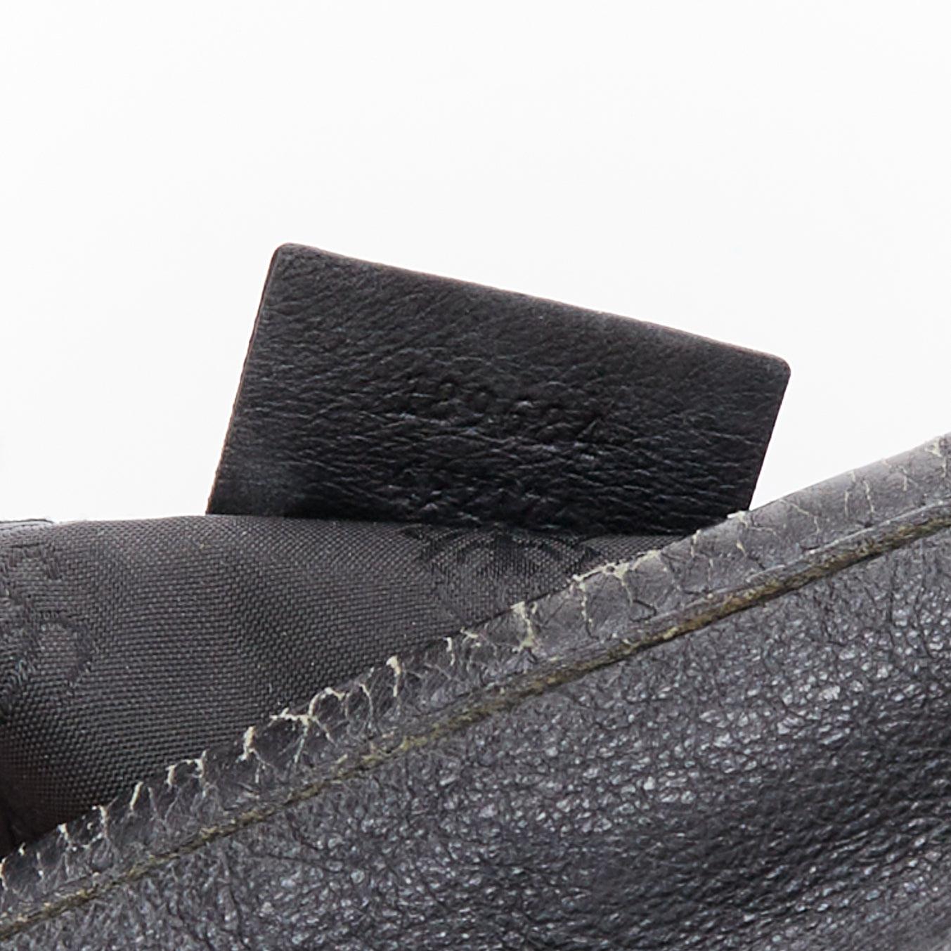 GUCCI Vintage Sima black leather crest logo crossbody bag 5