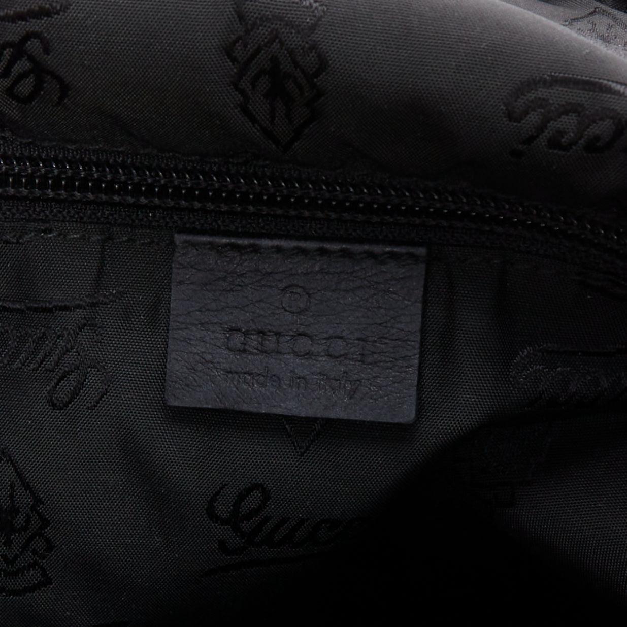 GUCCI Vintage Sima black leather crest logo crossbody bag 4