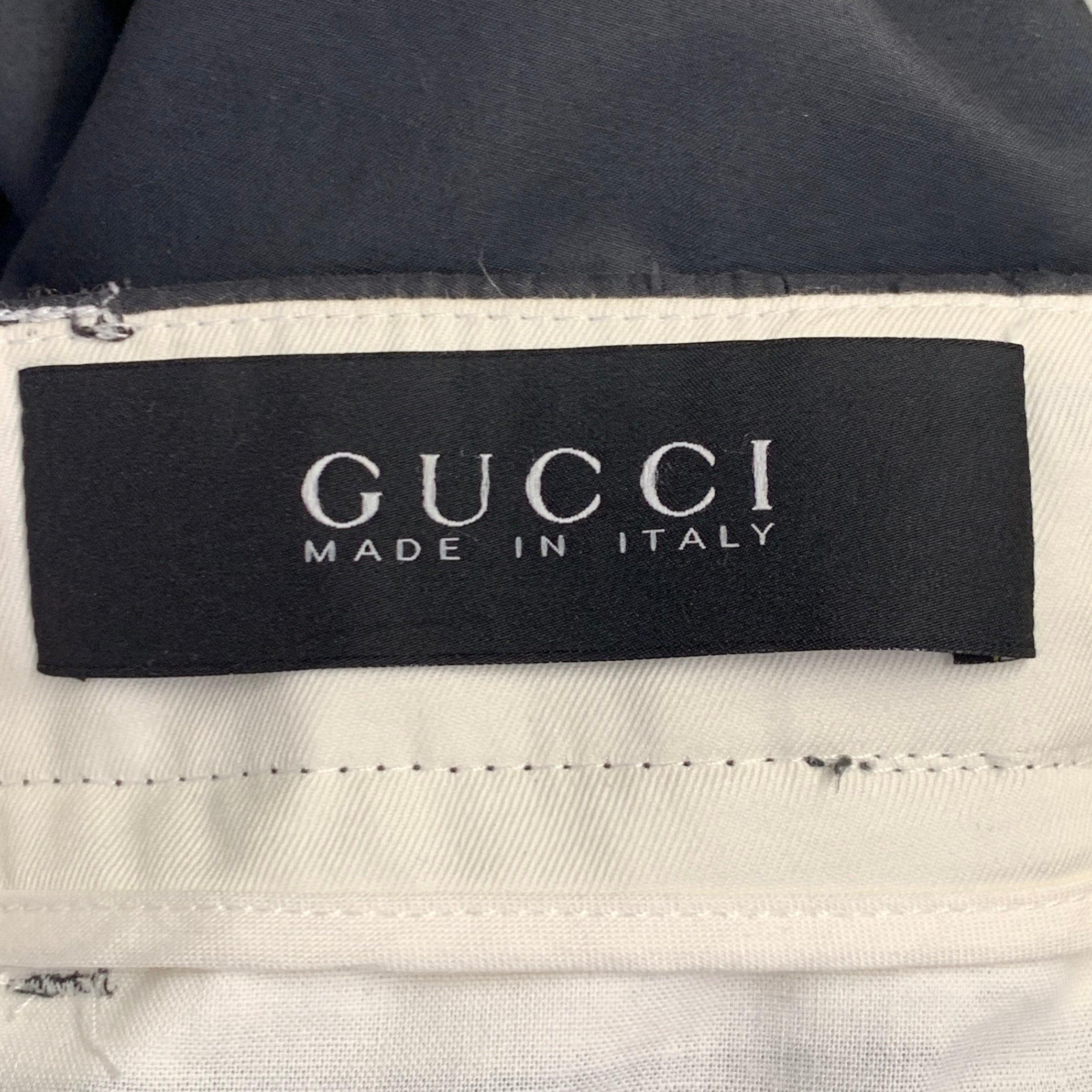 Men's GUCCI Vintage Size 30 Grey Cotton Blend Super Skinny Bondage Casual Pants For Sale