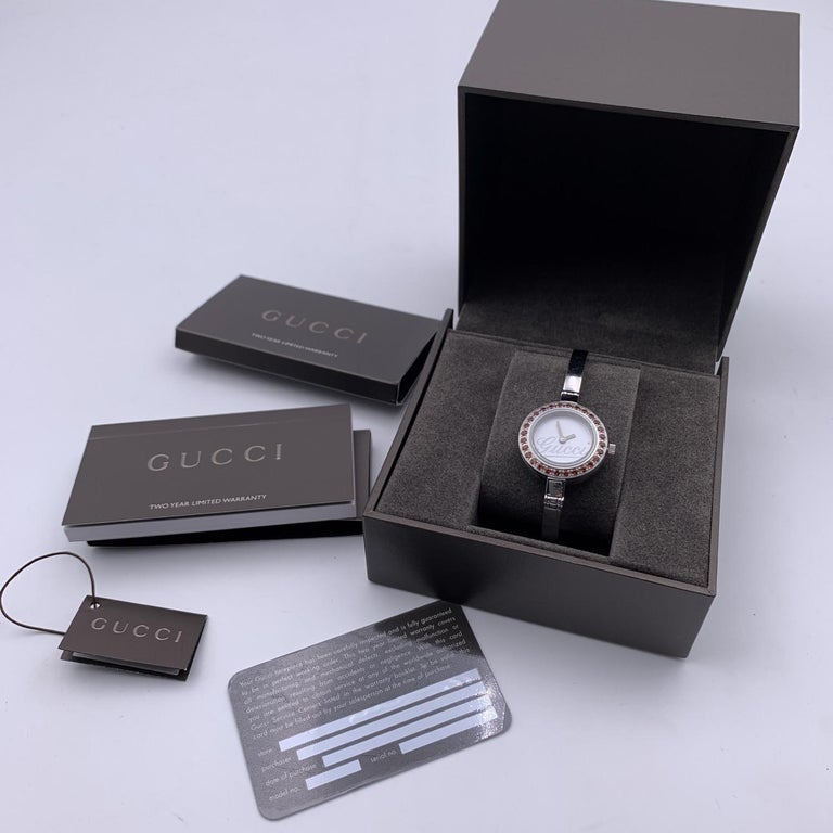 Gucci Vintage Stainless Steel Mod 105 L Bangle Watch Garnet  display picture 1