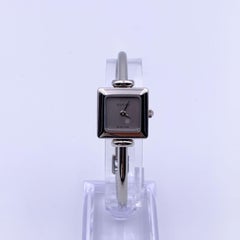 Gucci Vintage Stainless Steel Mod 1900 L Bangle Wrist Watch Silver Dial