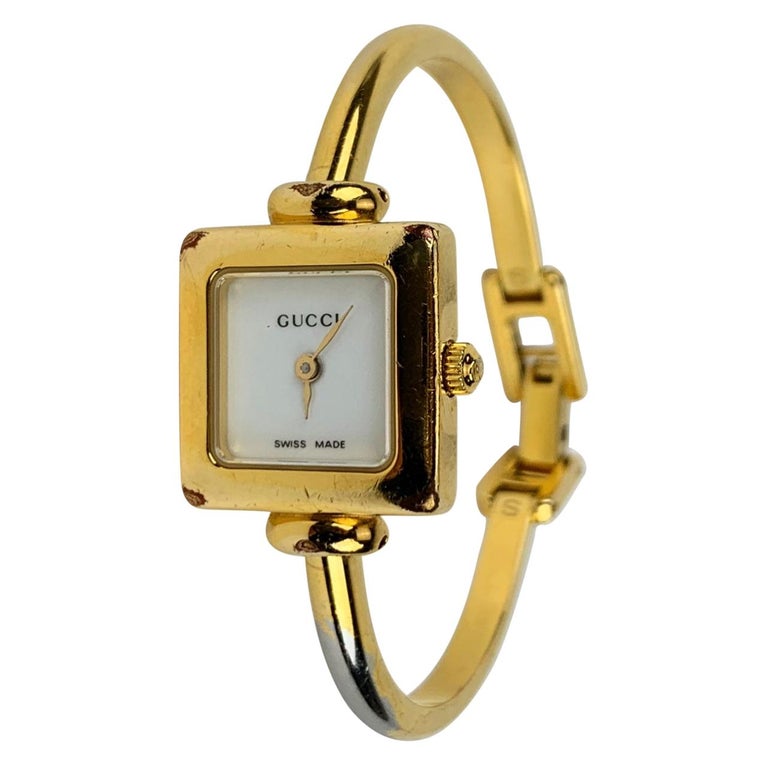 Vintage Gold Gucci Watch With Square Face | thepadoctor.com