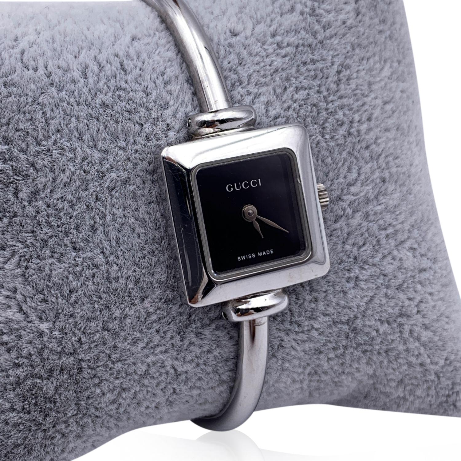Women's Gucci Vintage Stainless Steel Mod 1900 L Quartz Wrist Watch Black