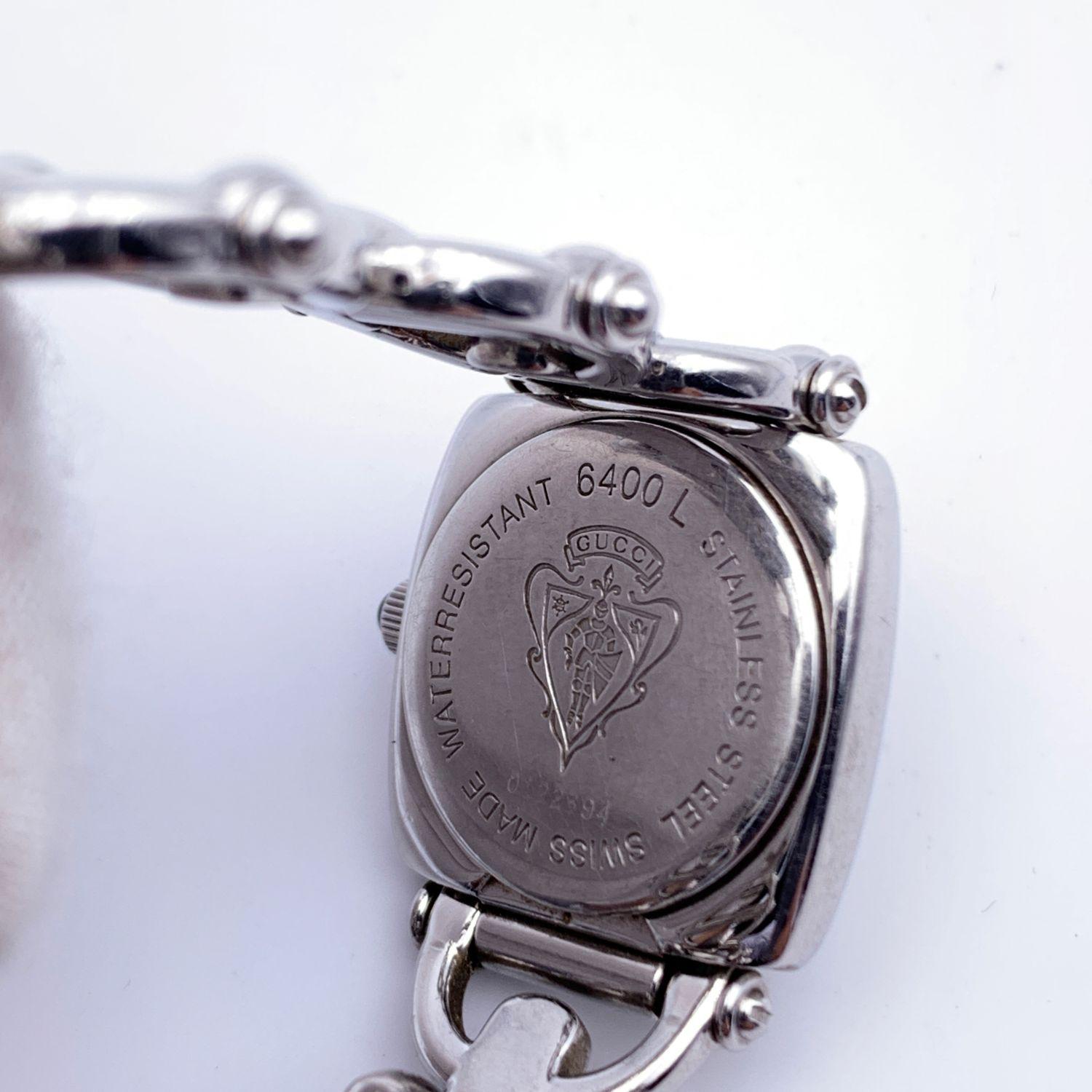 Women's Gucci Vintage Stainless Steel Mod 6400 L Wrist Watch White Dial