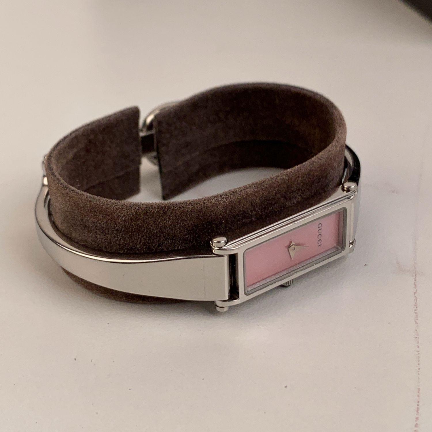 Gucci Montre-bracelet vintage à quartz en acier inoxydable Mod 1500L Excellent état à Rome, Rome