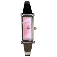 Gucci Montre-bracelet vintage à quartz en acier inoxydable Mod 1500L