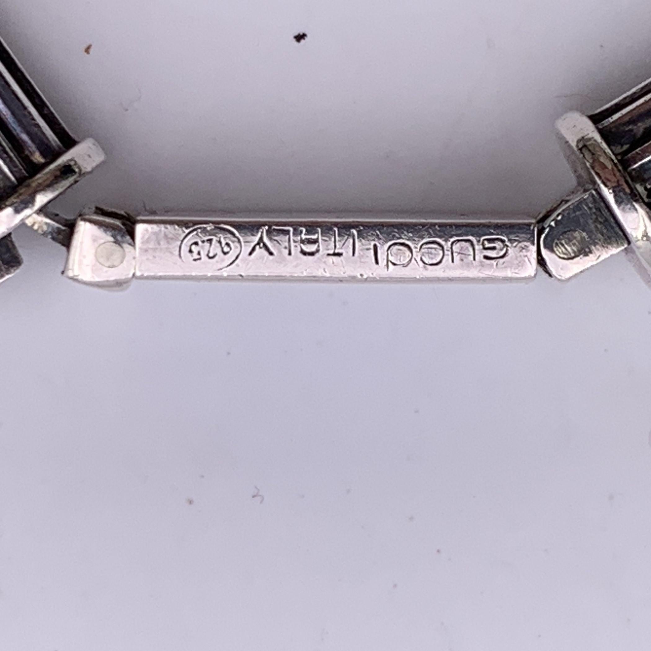 Gucci Vintage Sterling Silver 925 Blue Enamel Bracelet Bangle 1