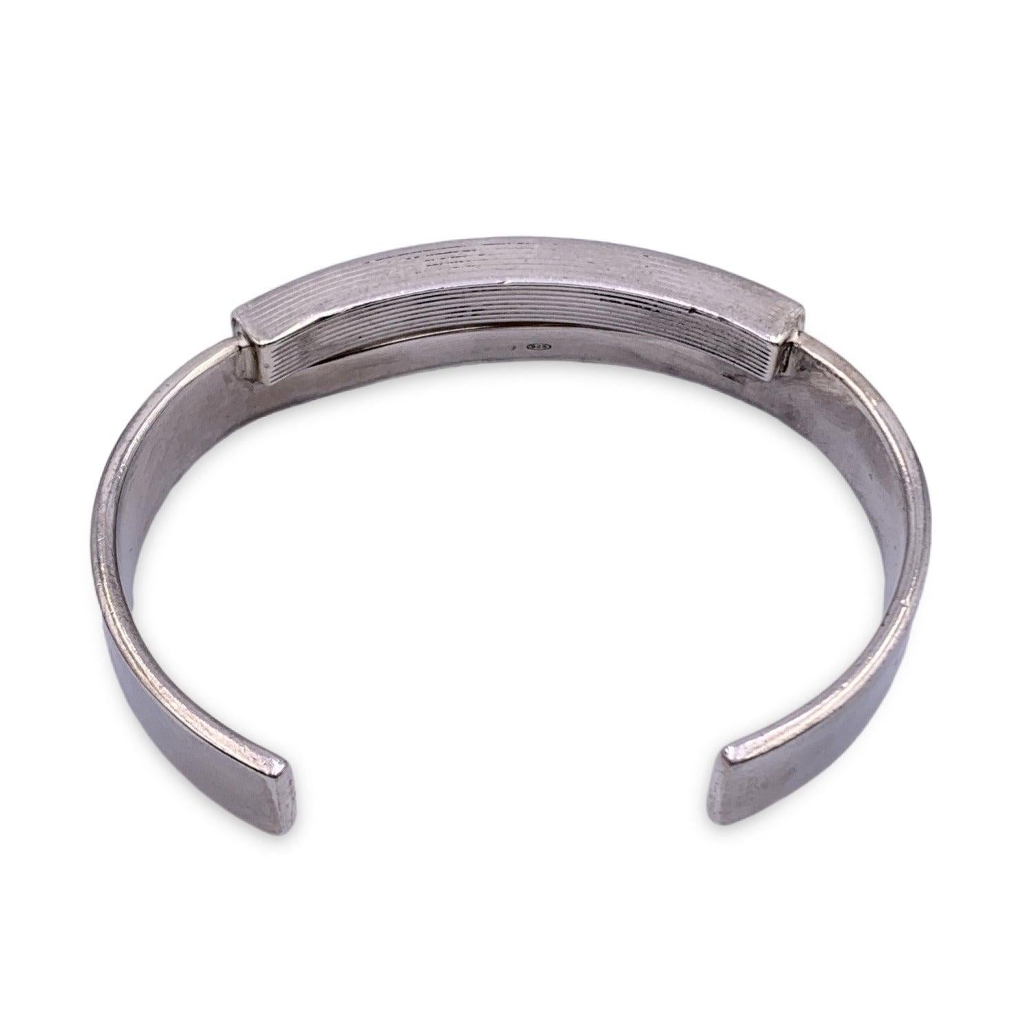 Gucci Vintage Sterling Silver 925 Cuff Bracelet Bangle In Excellent Condition In Rome, Rome