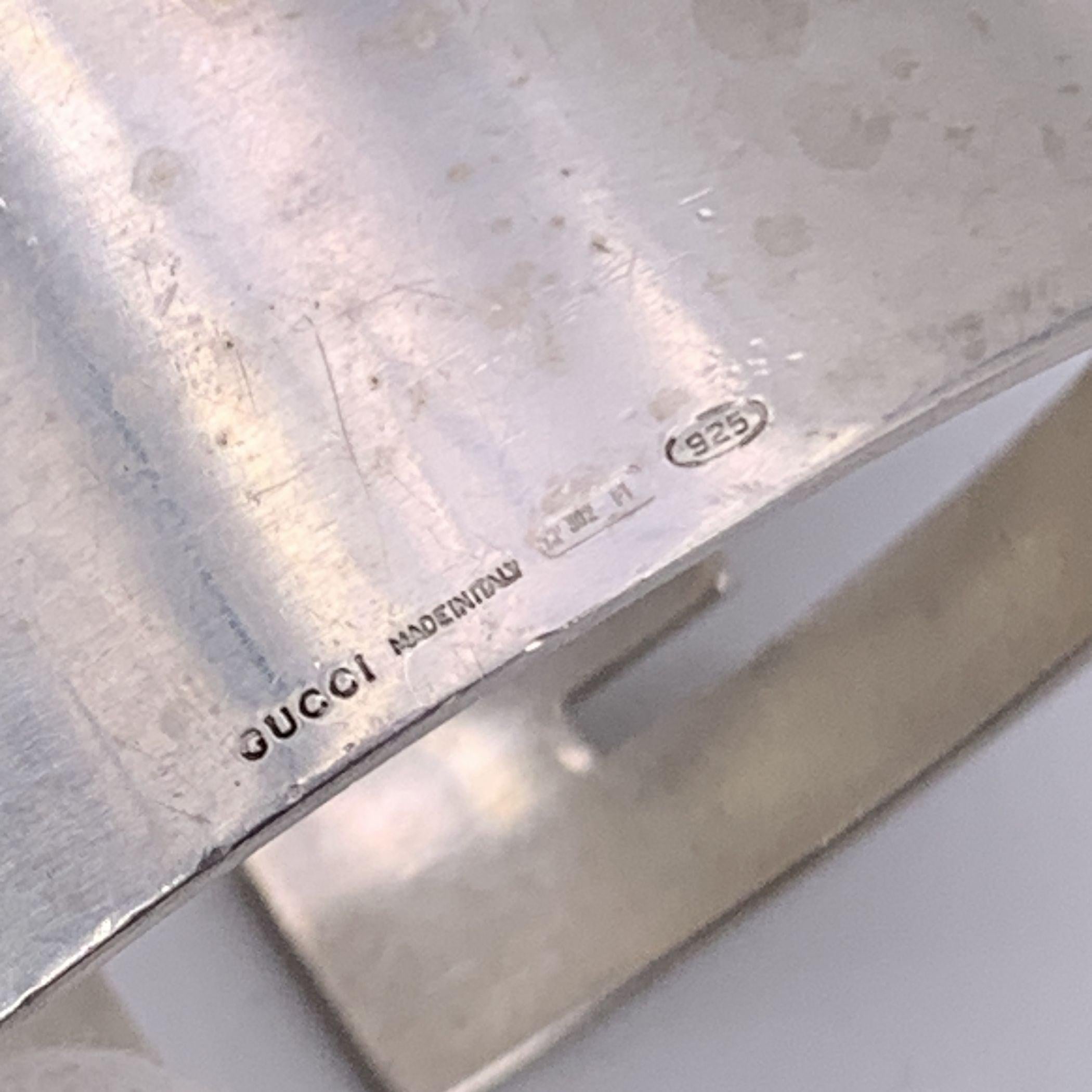 Gucci Vintage Sterling Silver 925 G Logo Cuff Bracelet Bangle In Good Condition In Rome, Rome