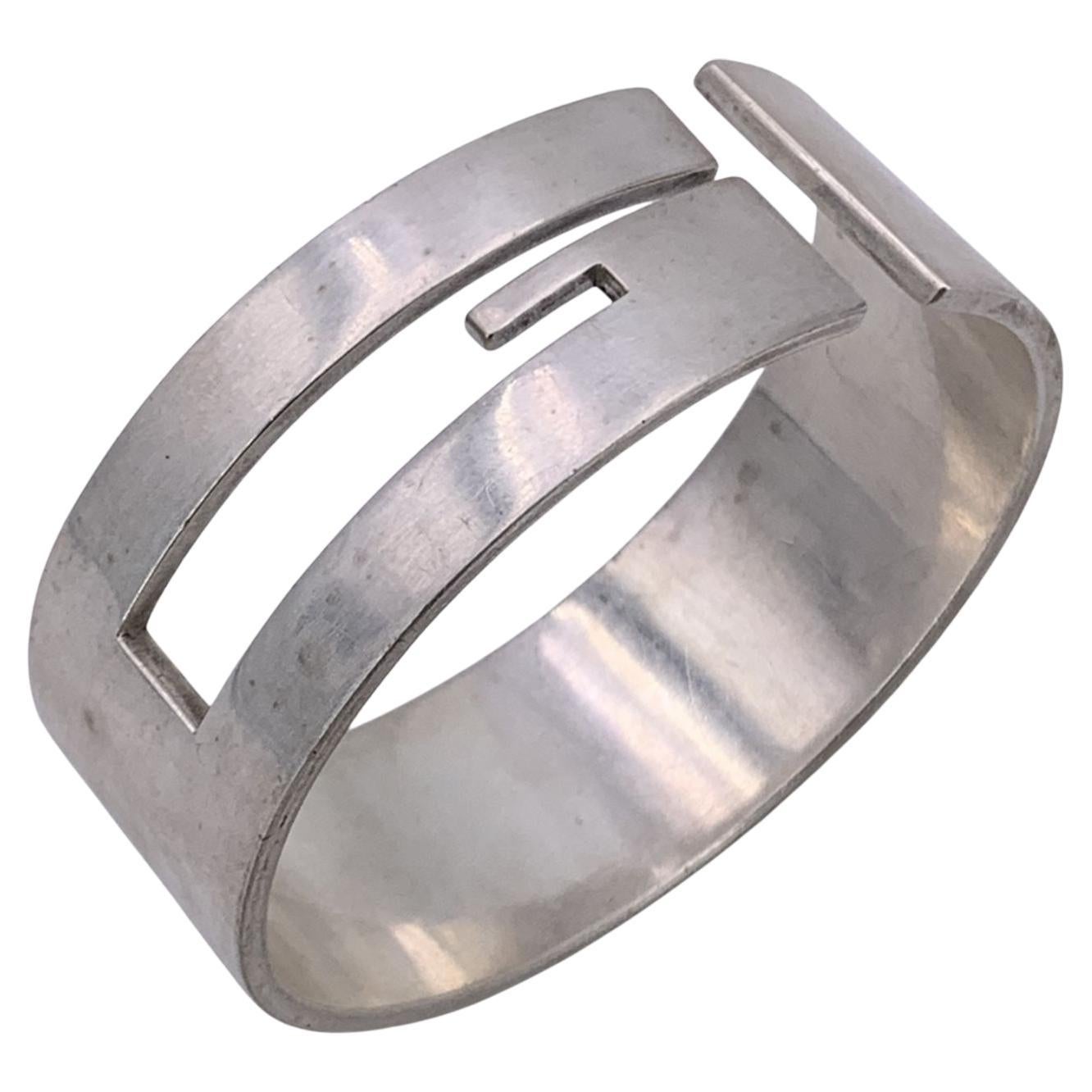 Gucci Bracciale Vintage in Argento 925 Logo G Bangle
