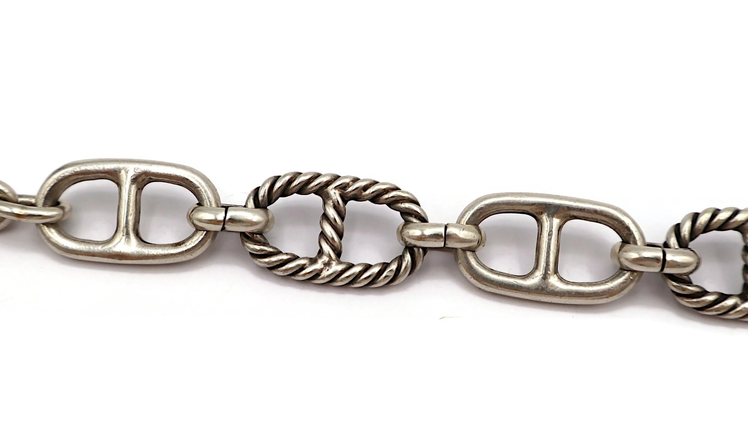 GUCCI Vintage Sterling Silver Anchor Chain Link Bracelet 5