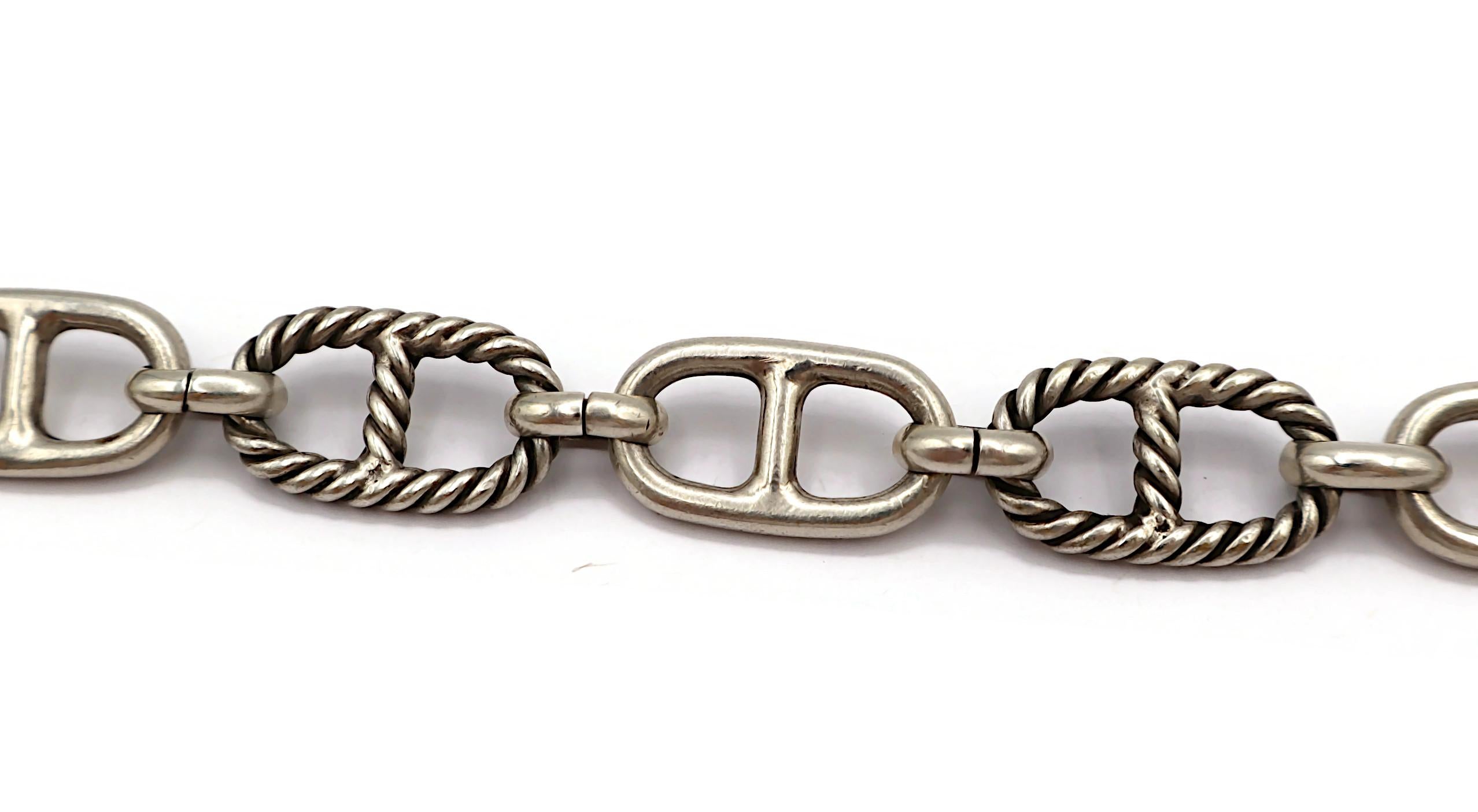 GUCCI Vintage Sterling Silver Anchor Chain Link Bracelet 6