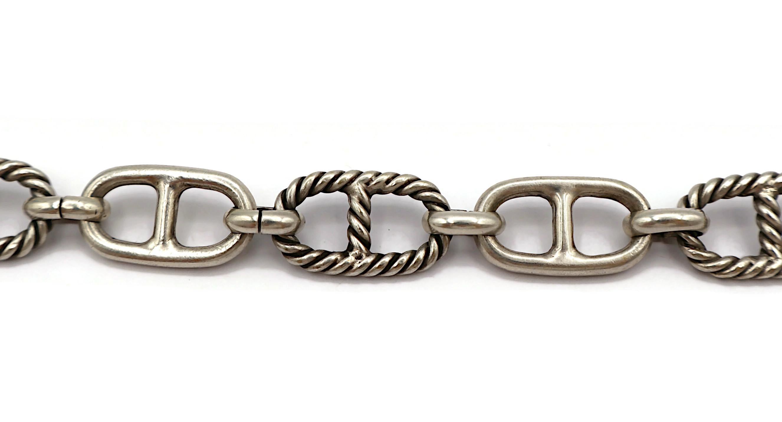 GUCCI Vintage Sterling Silver Anchor Chain Link Bracelet 7