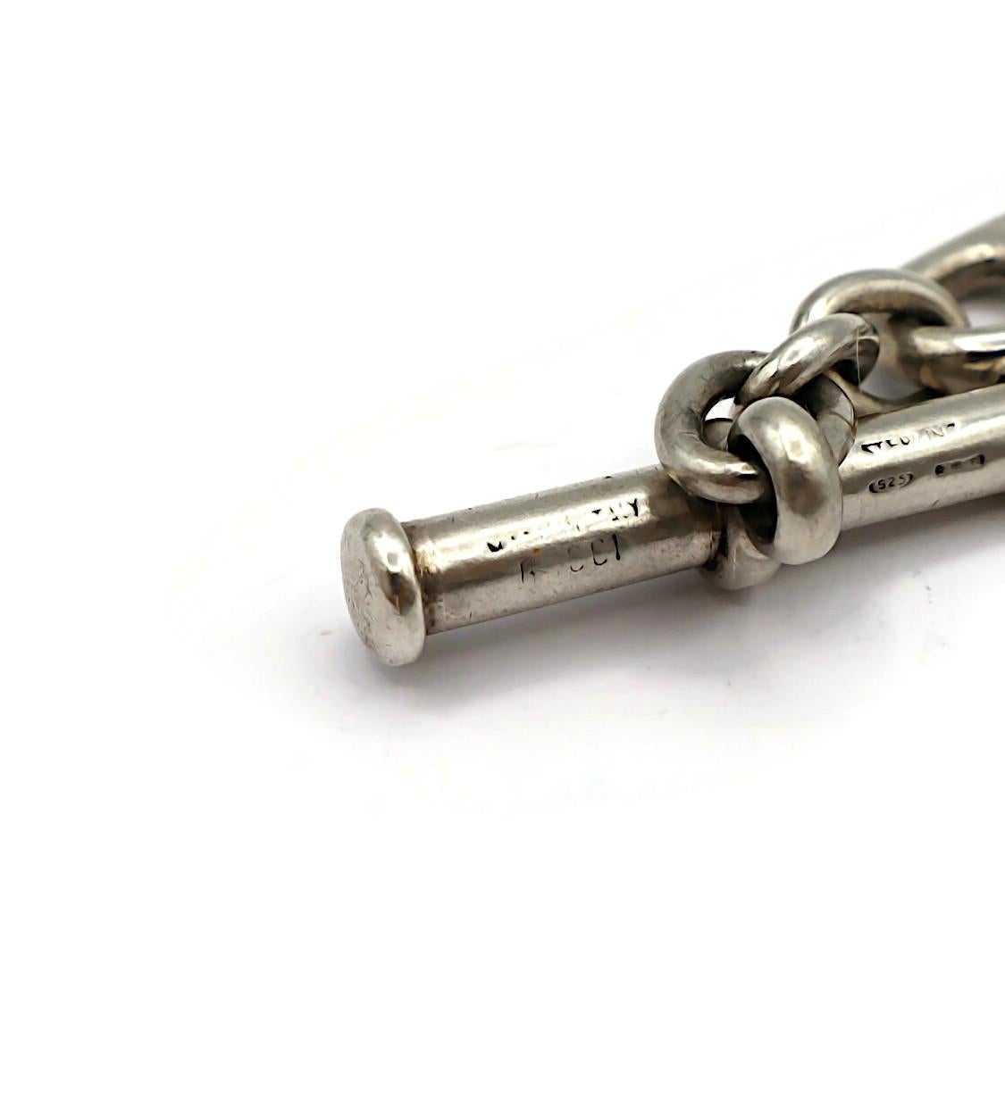 GUCCI Vintage Sterling Silver Anchor Chain Link Bracelet 10