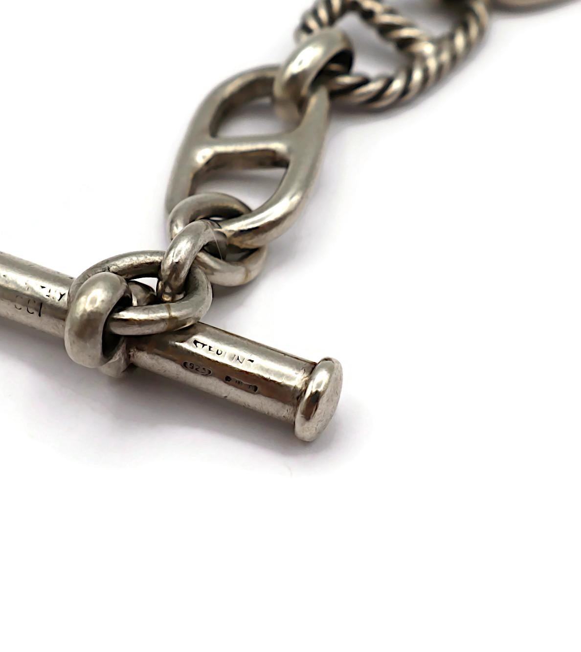 GUCCI Vintage Sterling Silver Anchor Chain Link Bracelet 11