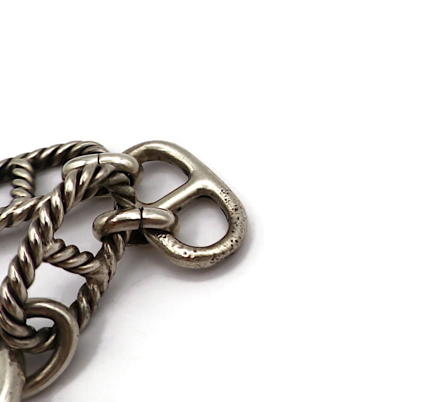 GUCCI Vintage Sterling Silver Anchor Chain Link Bracelet 12