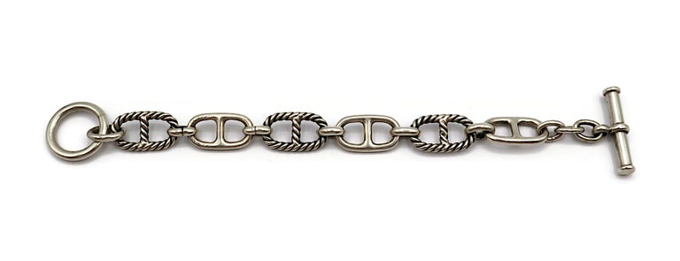 GUCCI Vintage Sterling Silver Anchor Chain Link Bracelet For GUCCI Vintage Sterling Silver Anchor Chain Link Bracelet For