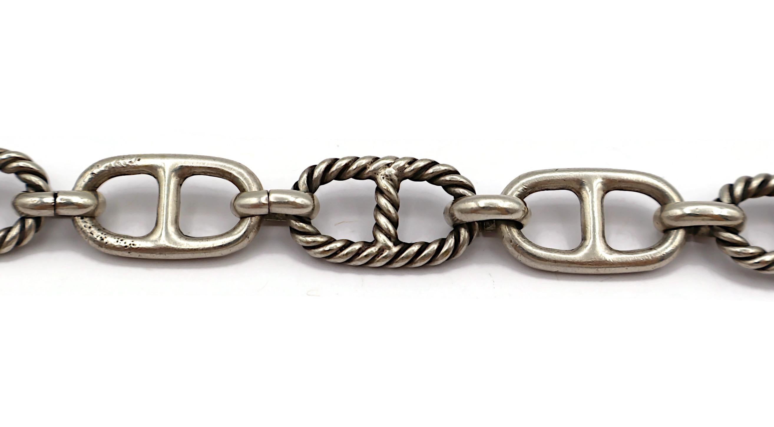 GUCCI Vintage Sterling Silver Anchor Chain Link Bracelet In Good Condition In Nice, FR