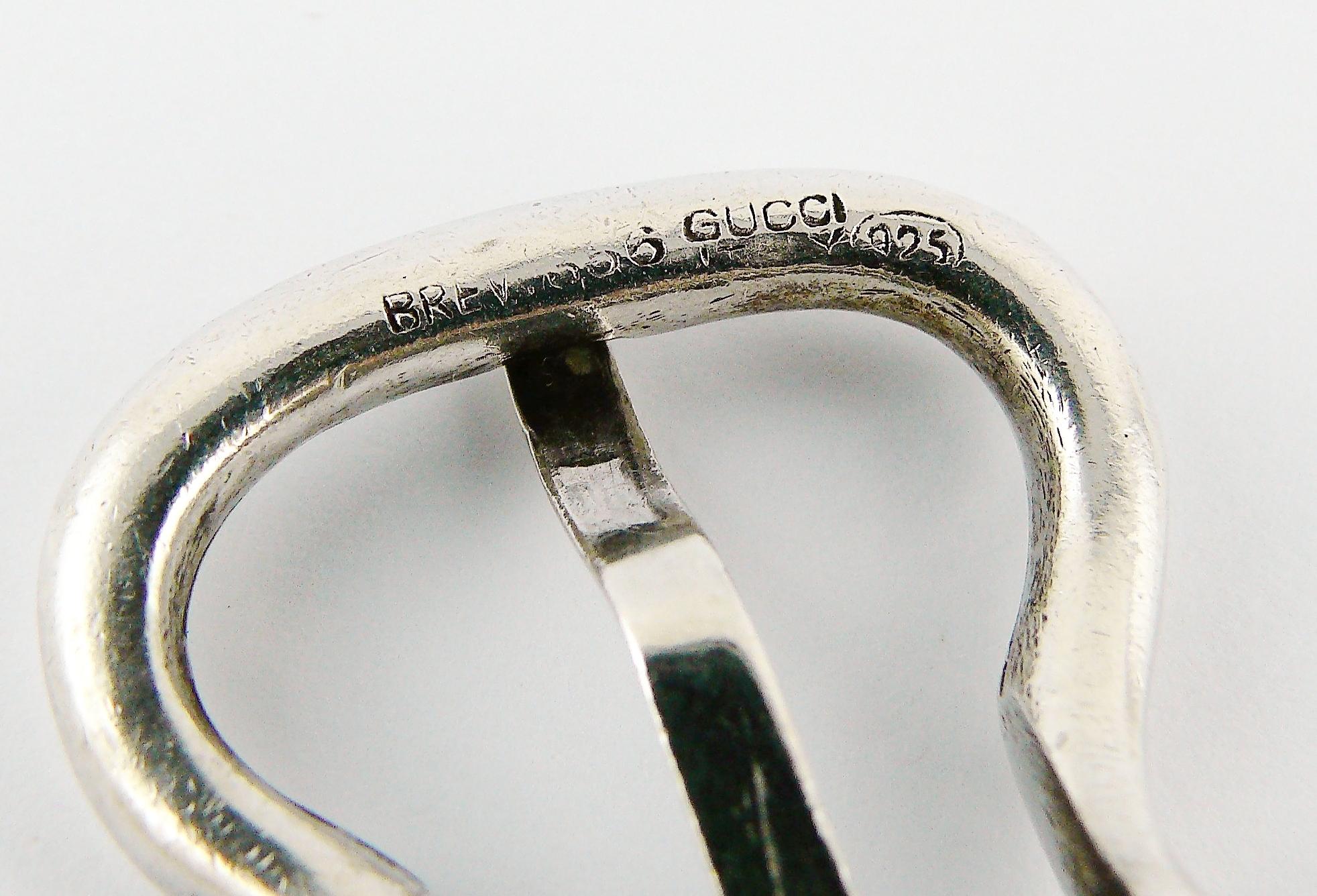 Gucci Vintage Sterling Silber Iconic Schnalle-Armband im Angebot 10