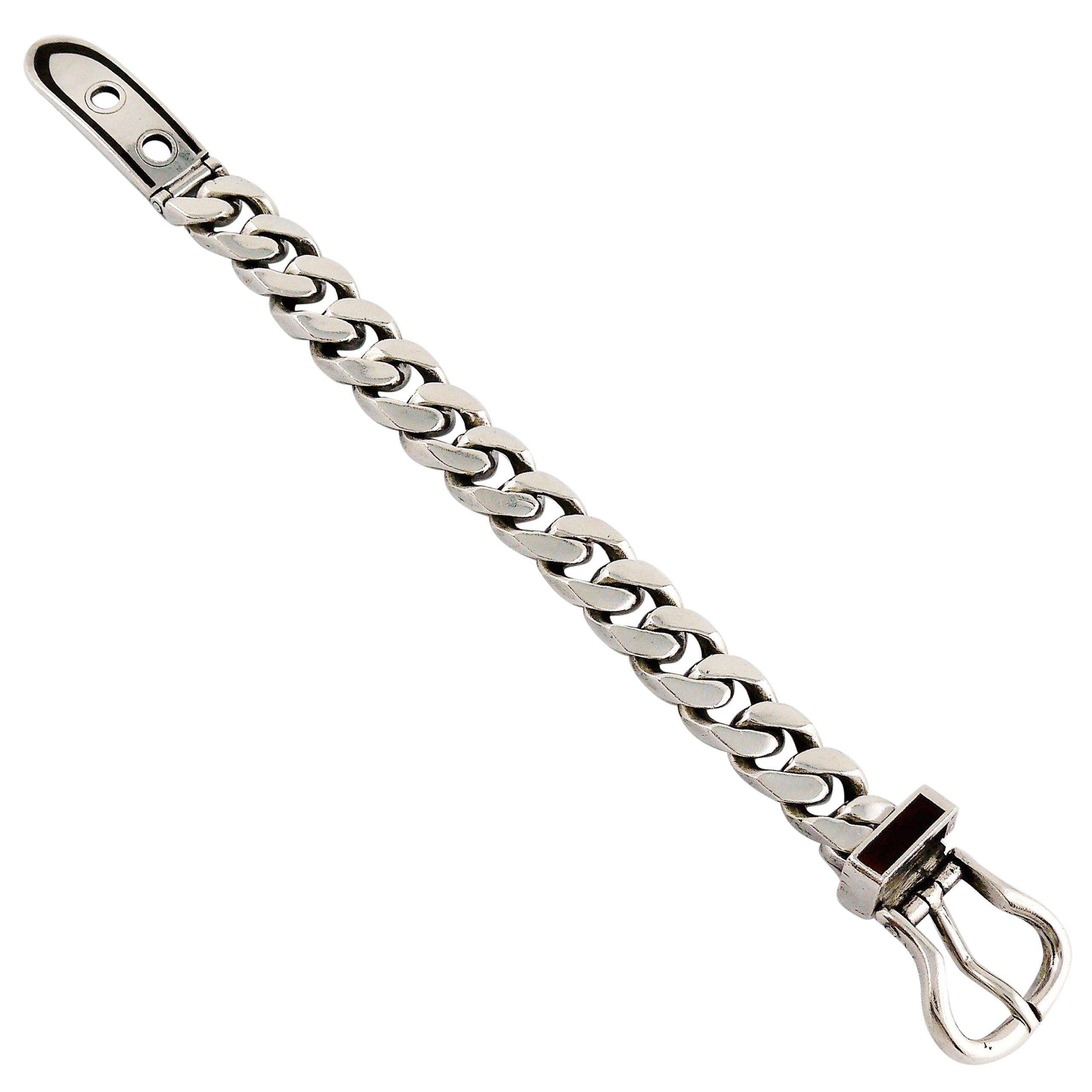 Gucci Bracelet à boucle emblématique vintage en argent sterling 