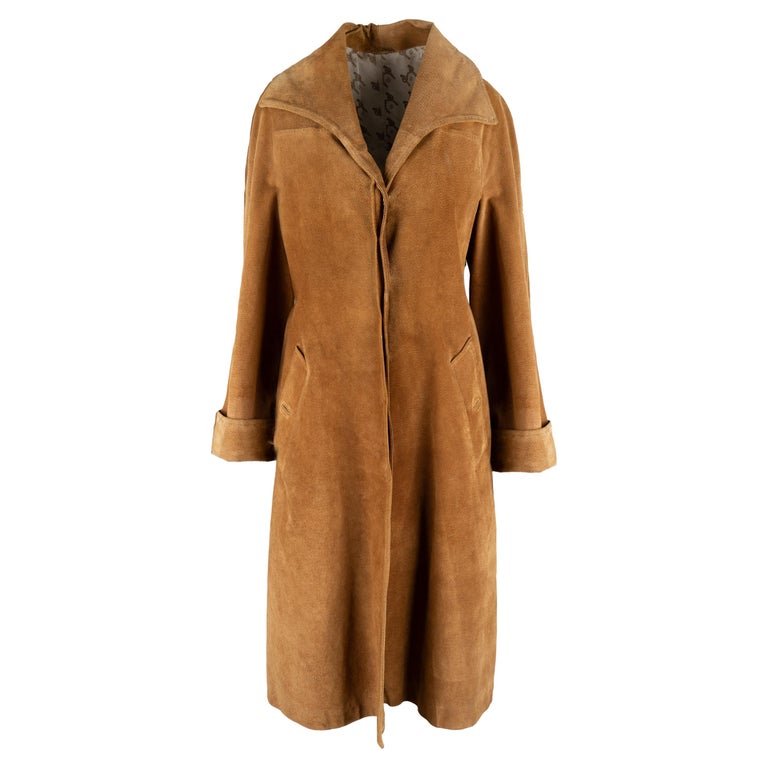 Gucci Vintage Suede Long Jacket For Sale at 1stDibs - Main Image
