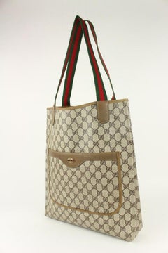 Gucci Vintage Supreme GG Web Handle Shopper Tote Bag 1025g4