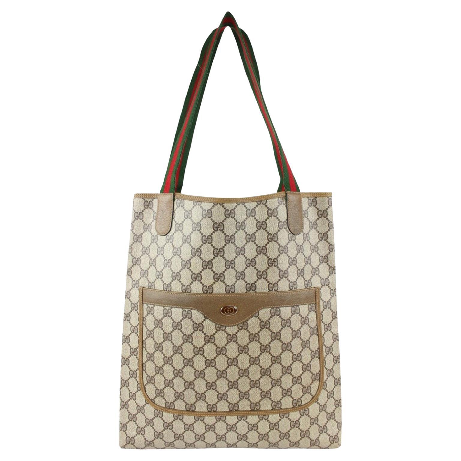 Gucci Vintage Supreme GG Web Handle Shopper Tote Bag 1025g4 at 1stDibs | vintage  gucci tag, vintage gucci labels, gucci shopper tote