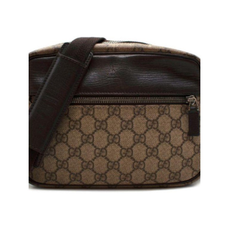 Gucci Vintage Supreme Leather Trimmed Messenger Bag For Sale at 1stDibs
