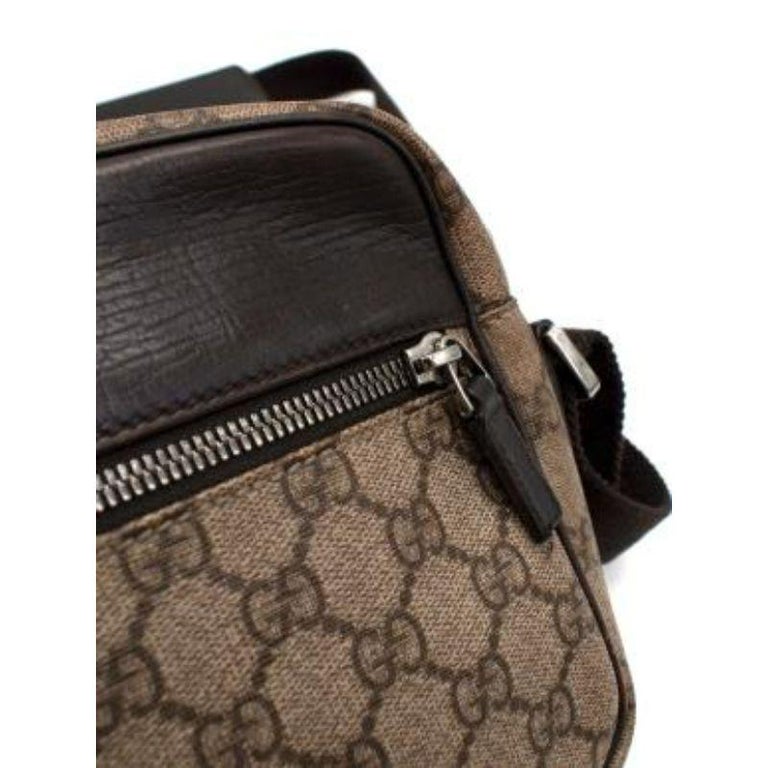 Gucci Vintage Supreme Leather Trimmed Messenger Bag For Sale at 1stDibs