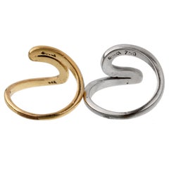 Gucci Vintage Swirl Cocktail Yellow White Gold Rings