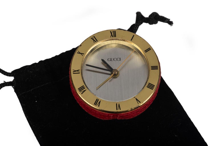 Rare Vintage Gucci Quartz Purse and or Alarm Clock Vintage Gucci Blue Lapis Brass 8 Day Alarm and Table Clock  main image 3