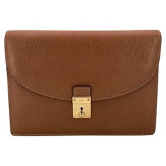 Gucci Vintage Tan Brown Leather Wrist Bag Clutch Pochette Handbag Gucci Vintage Tan Brown Leather Wrist Bag Clutch Pochette Handbag