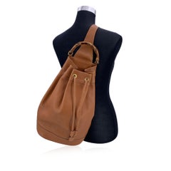 Gucci Zaino monospalla in pelle vintage Tan Bamboo