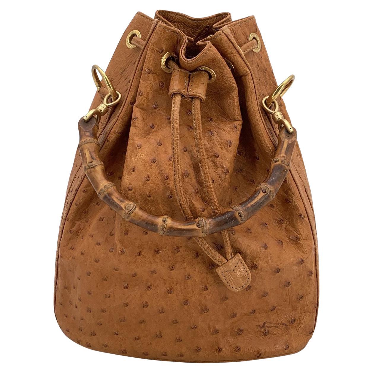 Gucci Vintage By Sac à main en cuir Bambou avec cordon de serrage