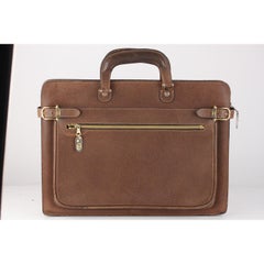 Gucci Vintage Tan Leather Briefcase Work Business Bag