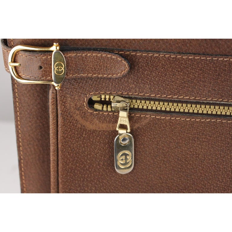 Gucci Vintage Tan Leather Briefcase Work Business Bag at 1stDibs