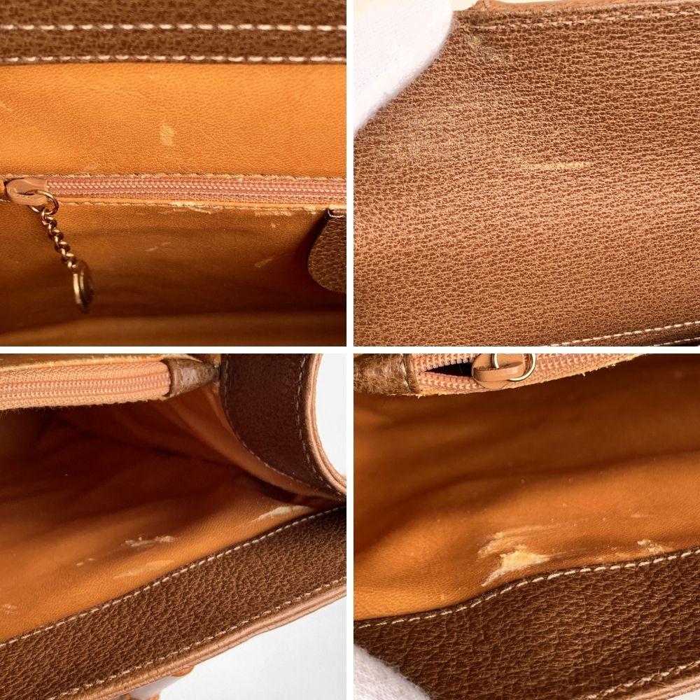 Gucci Vintage Tan Leather Princess Diana Bamboo Tote In Excellent Condition In Rome, Rome