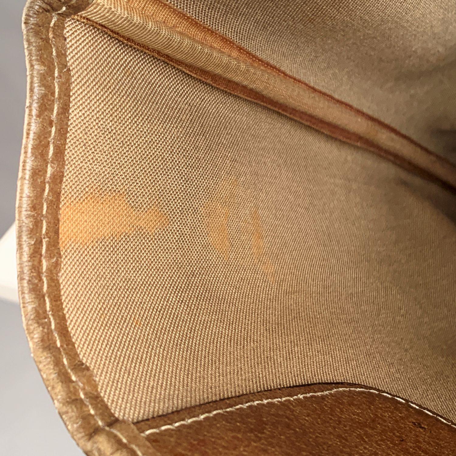 Gucci Vintage Tan Monogram Shopping Bag Shopper Tote with Stripes 2