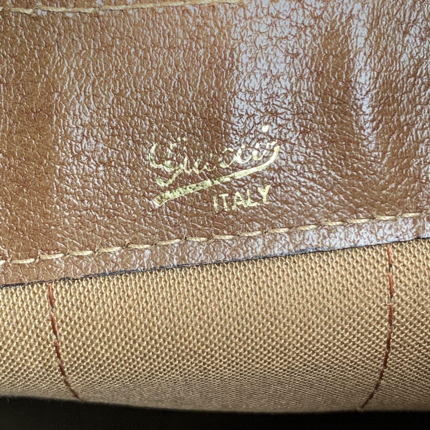 Gucci Vintage Tan Monogram Shopping Bag Shopper Tote with Stripes 3