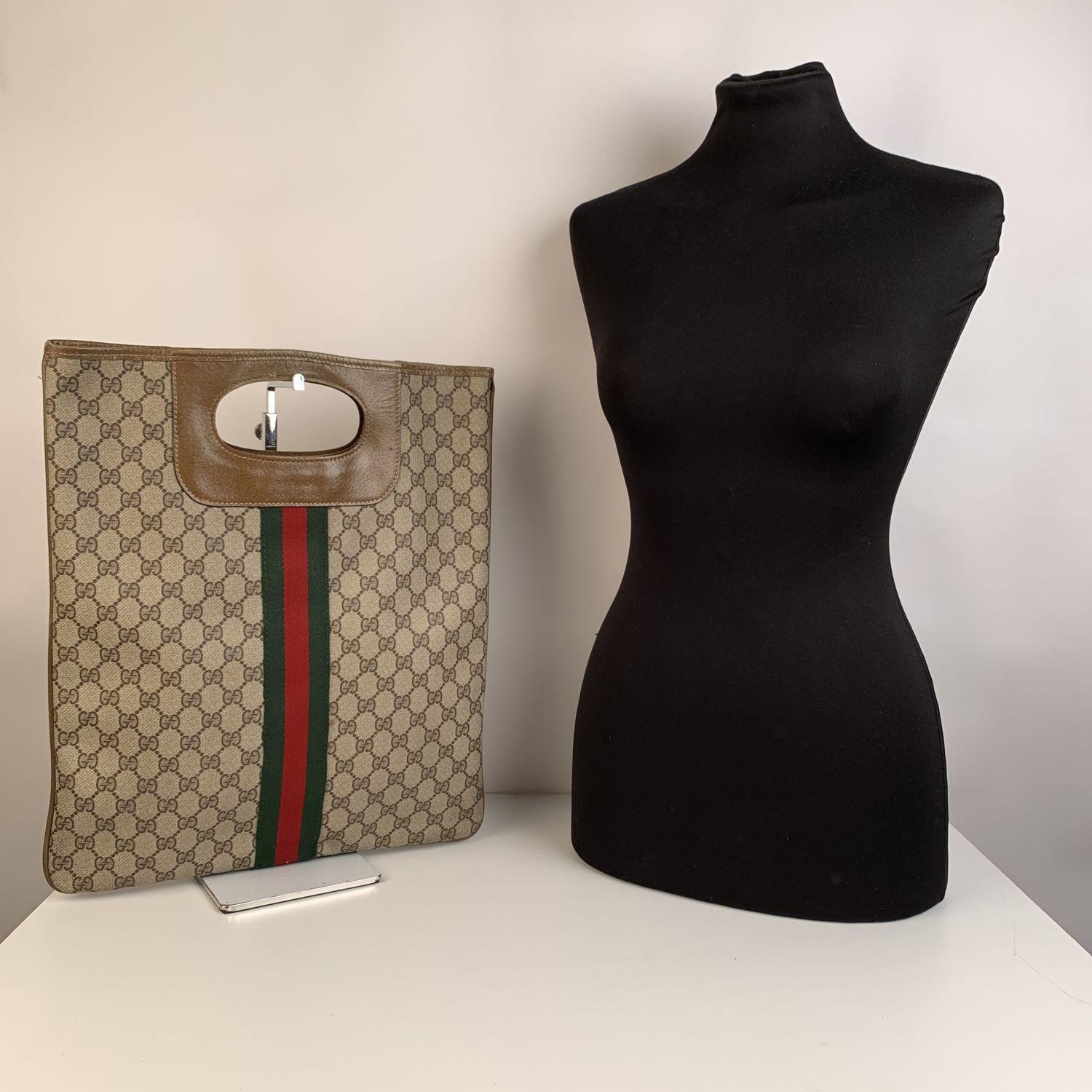 This beautiful Bag will come with a Certificate of Authenticity provided by Entrupy, leading International Fashion Authenticators. The certificate will be provided at no further cost.

Beautiful Gucci slim tote made in brown monogram canvas with tan