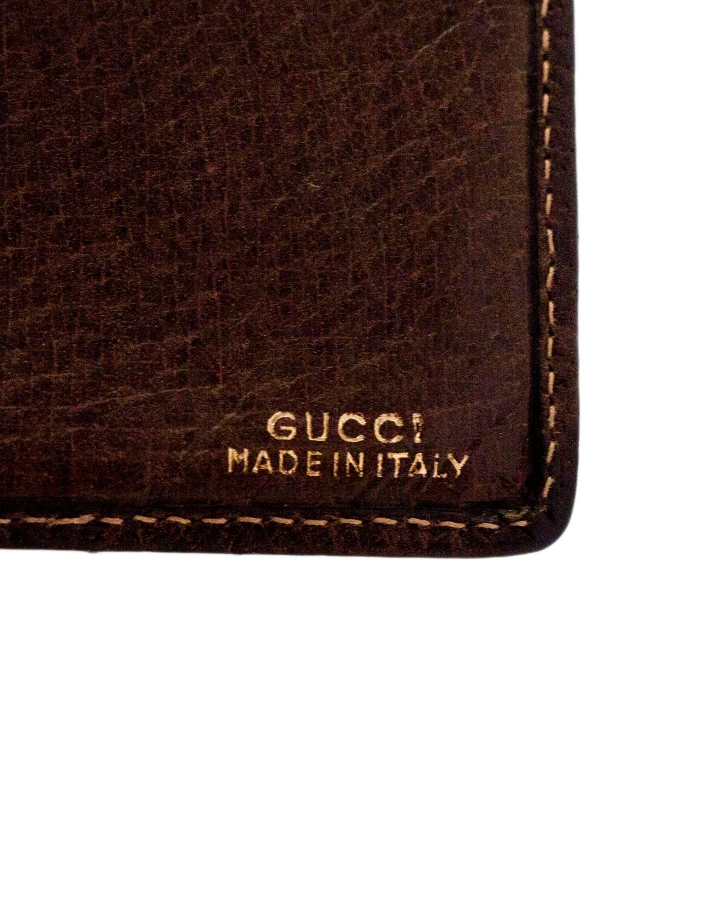 Gucci Vintage Tan Monogram Supreme Passport Cover 1
