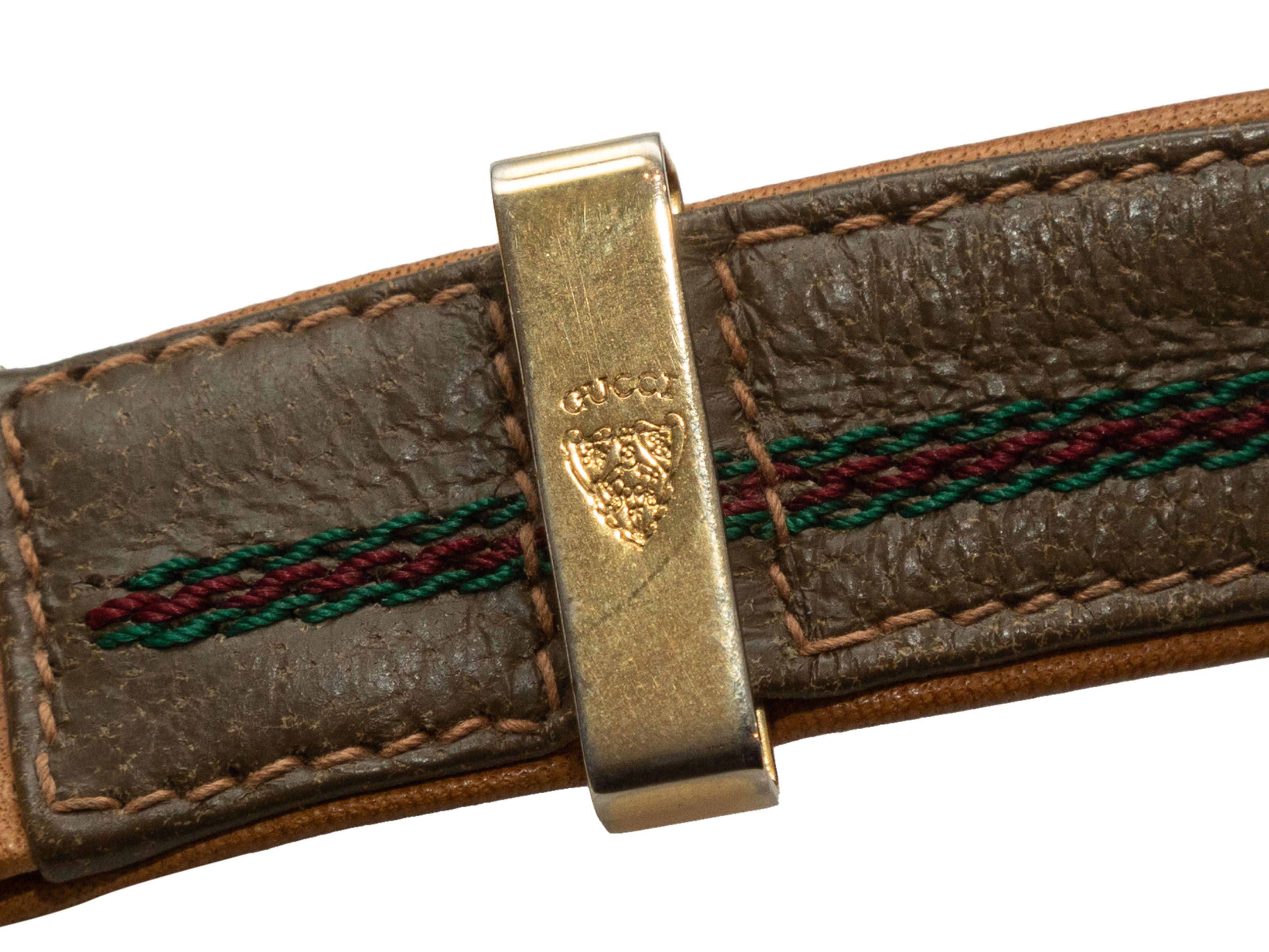 Brown Gucci Taupe Leather Belt