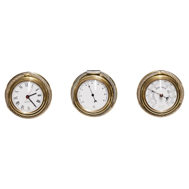 Gucci Vintage Thermometer Clock Air Meter 1970s Set of 3 For Sale