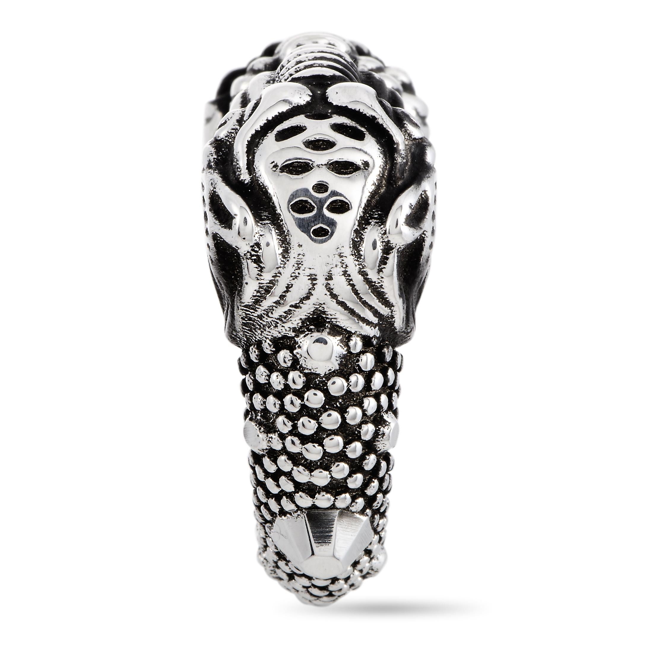 gucci tiger ring silver