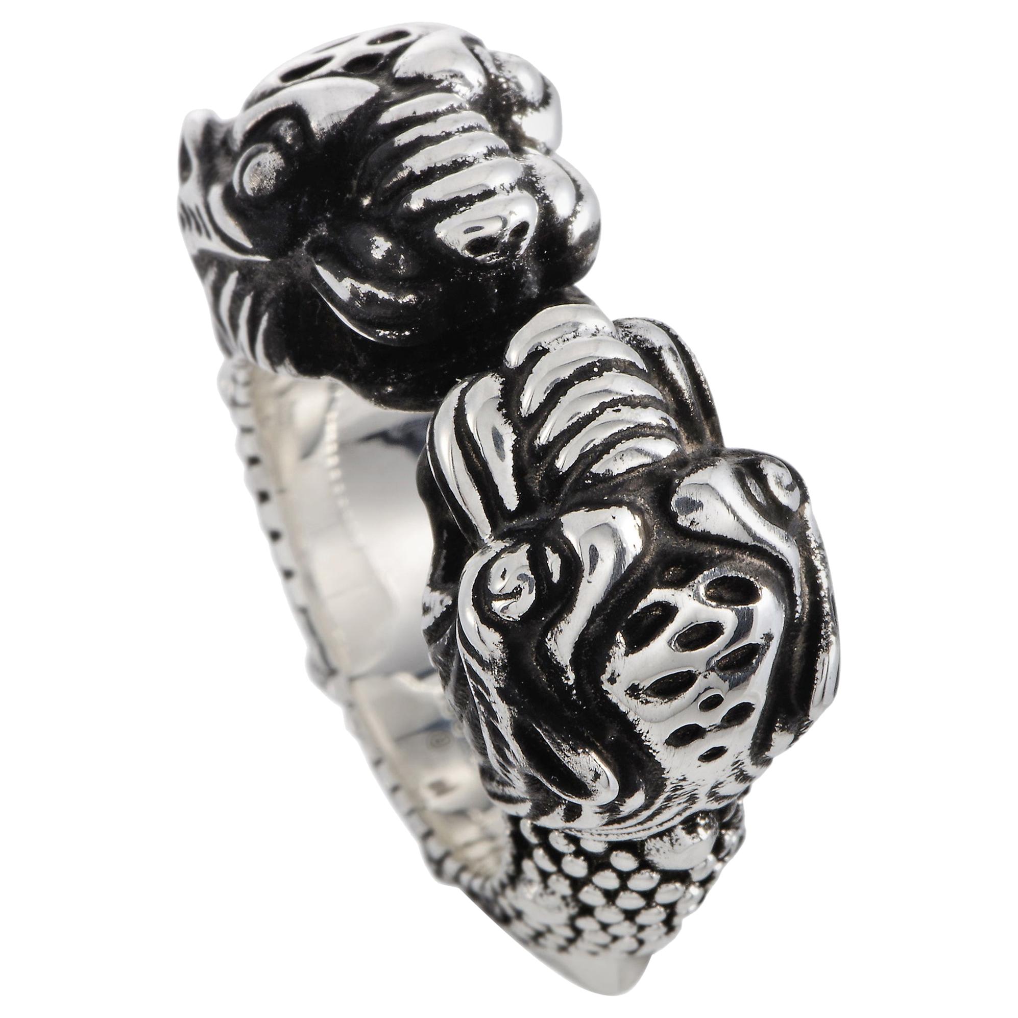 Gucci Vintage Tiger Silver Tiger Ring