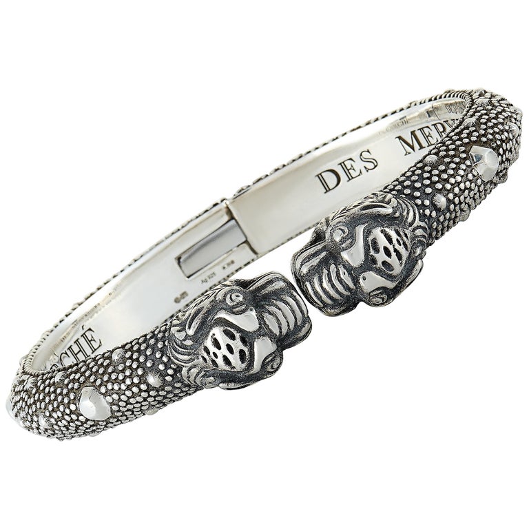 Gucci Vintage Tiger Sterling Silver Cuff Bracelet at 1stDibs