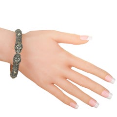Gucci Vintage Tiger Sterling Silver Cuff Bracelet