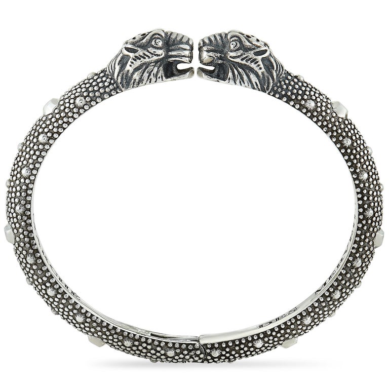 Gucci Vintage Tiger Sterling Silver Cuff Bracelet at 1stDibs